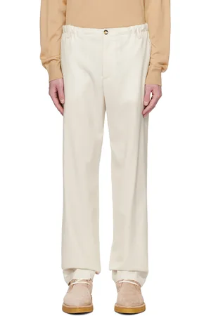 Agnona Men Pants - Off-White Drawstring Trousers
