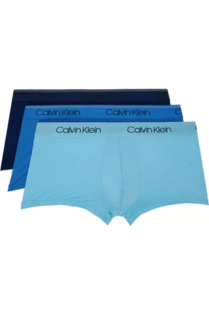 Calvin Klein Three-Pack Blue Micro Boxer Briefs