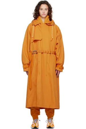 adidas Women Trench Coats - Orange Two-In-One Reversible Trench Coat