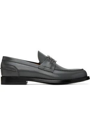 Burberry Men Loafers - Gray Monogram Motif Loafers