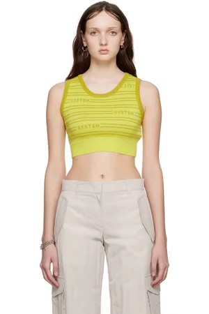 SYSTEM Green Cropped Tank Top