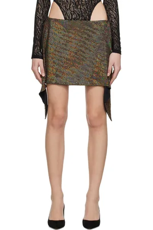 Puppets and Puppets Black Asymmetric Miniskirt