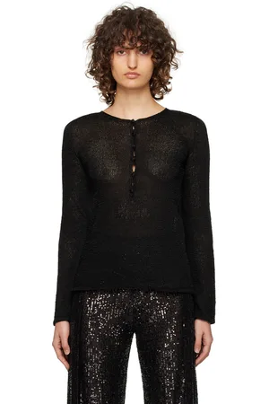 Tom Ford Black Shiny Long Sleeve T-Shirt
