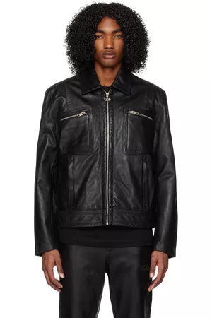 Diesel Men Leather Jackets - Black L-Cale Leather Jacket