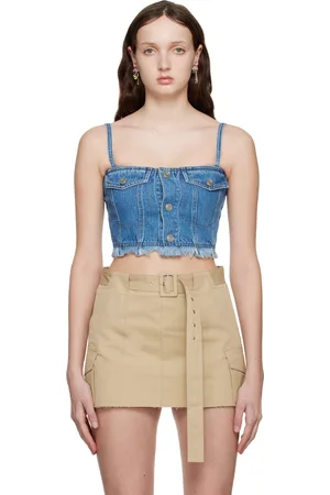 SYSTEM Blue Paneled Denim Tank Top