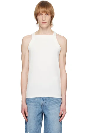 SYSTEM White Square Neck Tank Top
