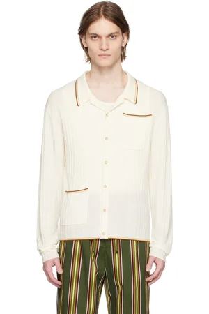 King & Tuckfield Off-White Irregular Rib Shirt