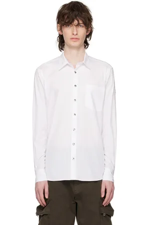 Moncler Men Shirts - White Press-Stud Shirt