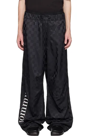 Tommy Hilfiger Black Checkerboard Parachute Track Pants