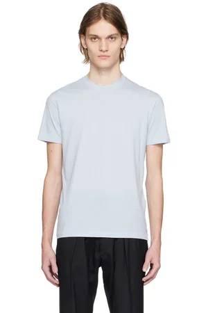 Tom Ford Men T-shirts - Blue Embroidered T-Shirt
