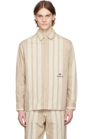 Tommy Hilfiger Men Shirts - Beige Serif Stripe Shirt