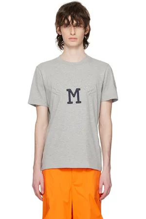 Moncler Men T-shirts - Gray Embossed T-Shirt