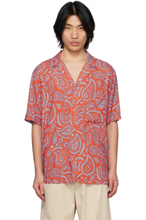 MARCELO BURLON Men Shirts - Red Paisley Hawaii Shirt