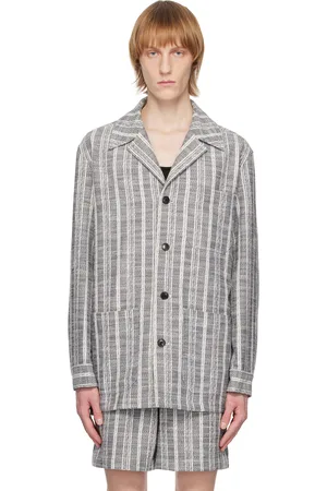 SYSTEM Off-White & Navy Stripe Jacket