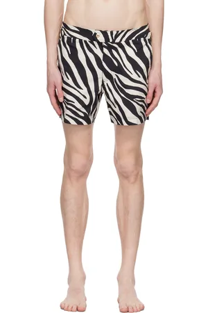 Tom Ford Black & Beige Zebra Swim Shorts