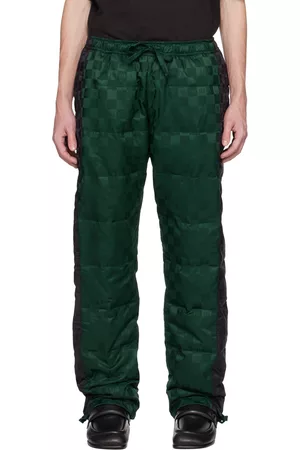 Tommy Hilfiger Men Pants - Green & Black Checkerboard Down Trousers