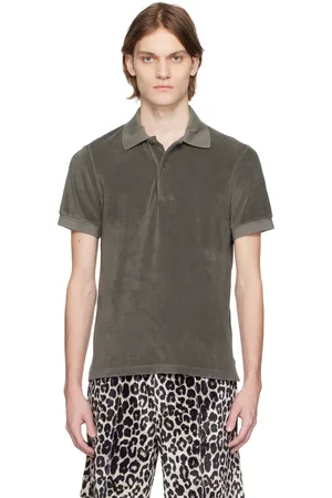 Tom Ford Men Polo Shirts - Brown Towelling Polo