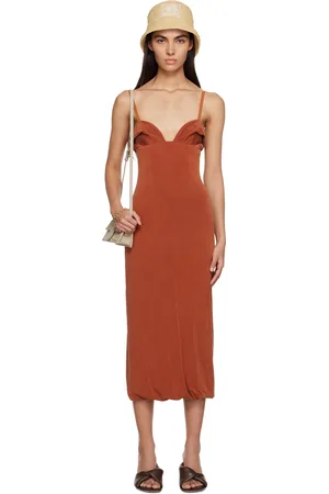 Jacquemus Women Midi Dresses - Orange Le Raphia 'La Robe Praia' Midi Dress