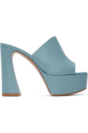 Gianvito Rossi Blue Holly Mule Sandals