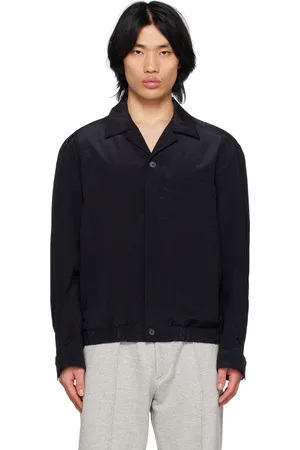 Solid Navy Notched Lapel Jacket