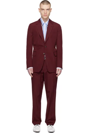 River Island Big & Tall skinny suit jacket in burgundy