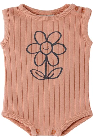 The Campamento Rompers - Baby Pink Happy Flower Bodysuit