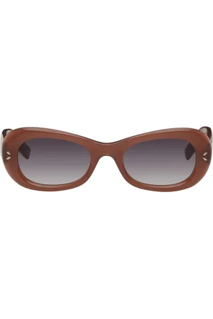 Alexander McQueen Orange Oval Sunglasses