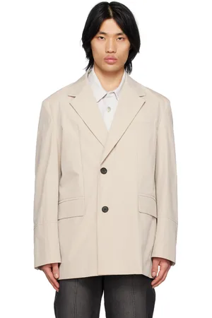 Solid Beige Oversized Blazer
