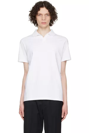 Filippa K Men Polo Shirts - White Spread Collar Polo