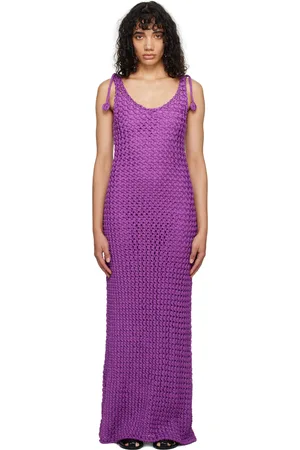 Moschino Purple Self-Tie Maxi Dress