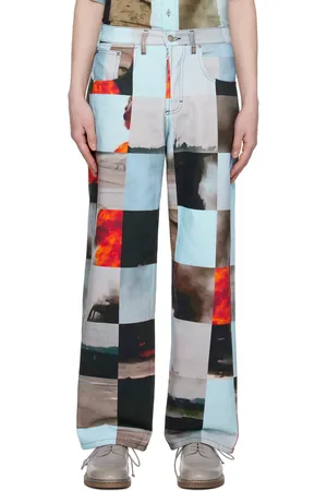 Serapis Blue Printed Jeans