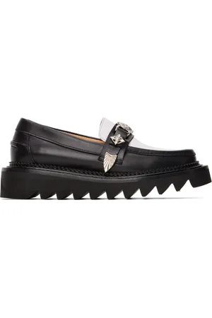 TOGA PULLA Black & White Leather Loafers