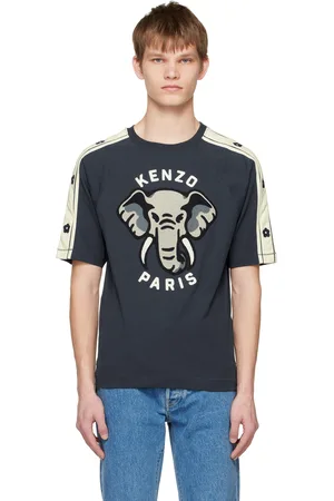 Kenzo Men T-shirts - Navy Paris ' Elephant' T-Shirt