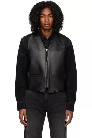 Schott NYC Men Camisoles - Black Moto Leather Vest