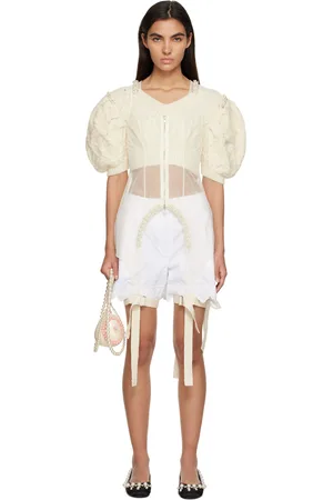 Simone Rocha Off-White Zip-Up Bodysuit