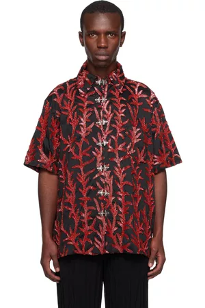 TSAU Men Business - Black Embroidered Shirt