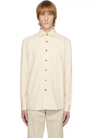 Z Zegna Men Denim - Off-White Button-Down Shirt
