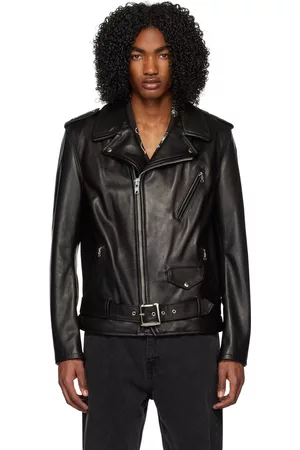 Schott NYC Men Leather Jackets - Black 519 Leather Jacket