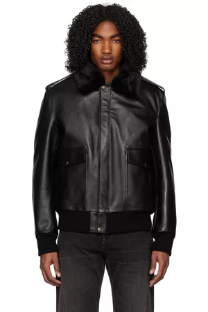 Schott NYC Men Leather Jackets - Black A-2 Leather Jacket