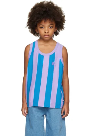 Repose AMS Kids Blue & Purple Striped Tank Top