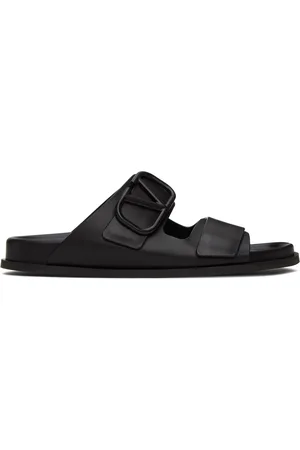 VALENTINO GARAVANI Black Molded Slides