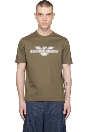 Emporio Armani Brown Embroidered T-Shirt