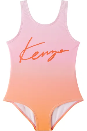 Kenzo Kids Pink & Orange Gradient One-Piece Swimsuit
