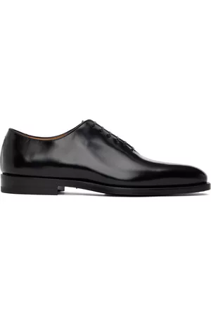 Salvatore Ferragamo Black Square Toe Oxfords