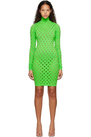 Maisie Wilen Green Perforated Minidress