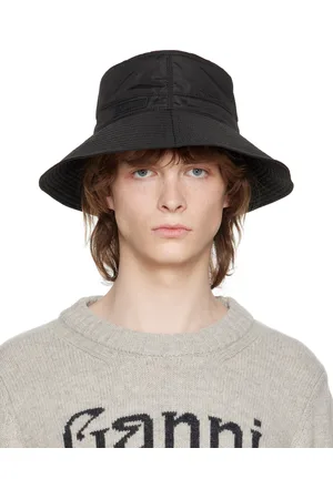 Ganni Men Hats - Black Tech Bucket Hat