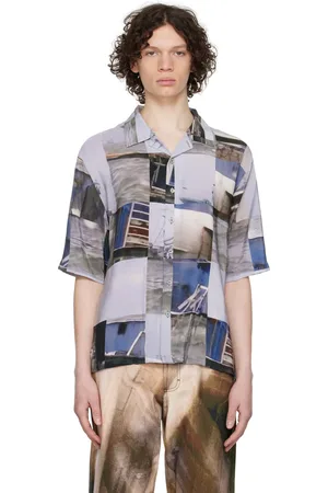 Serapis Blue Printed Shirt