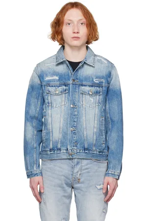 KSUBI Blue Distressed Jacket
