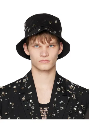 Feng Chen Wang Black Decorated Bucket Hat