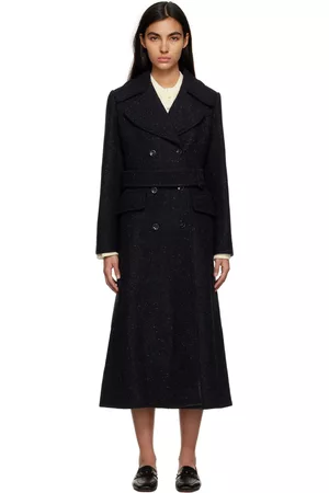 Chloé Women Coats - Navy Double-Breasted Coat